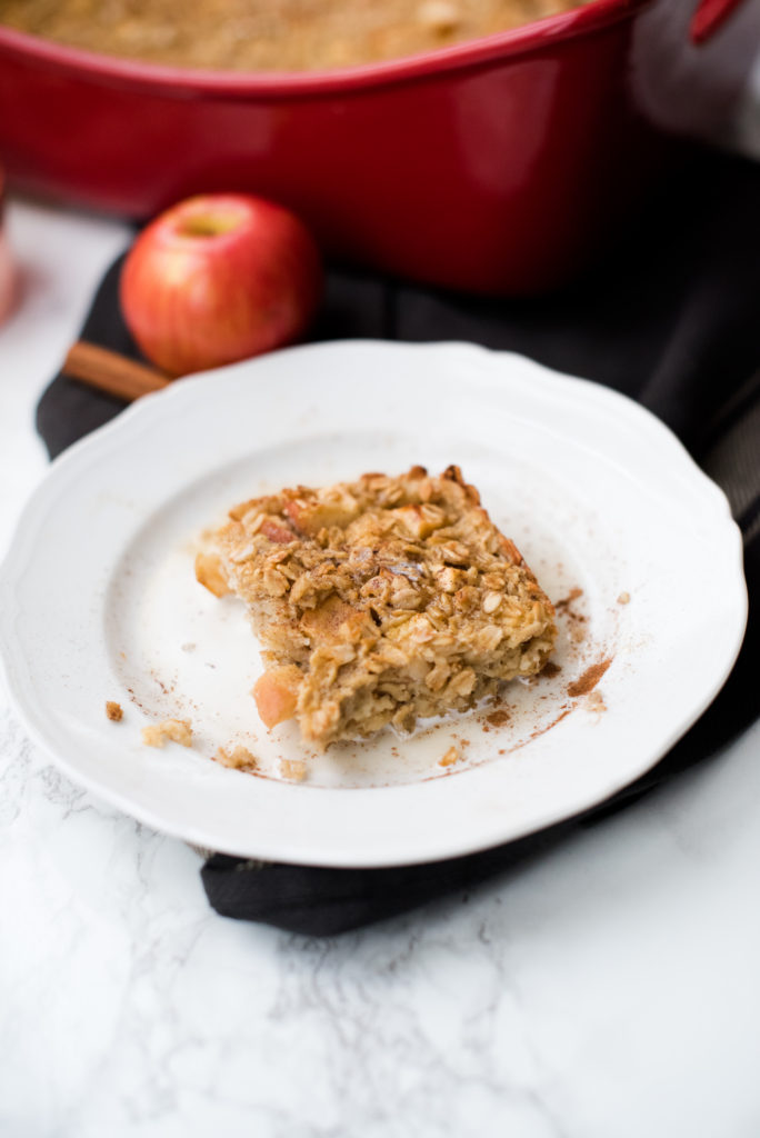 This baked apple cinnamon oatmeal is remake of the beloved quick packets. Make a pan of this at the beginning of a busy week and enjoy!