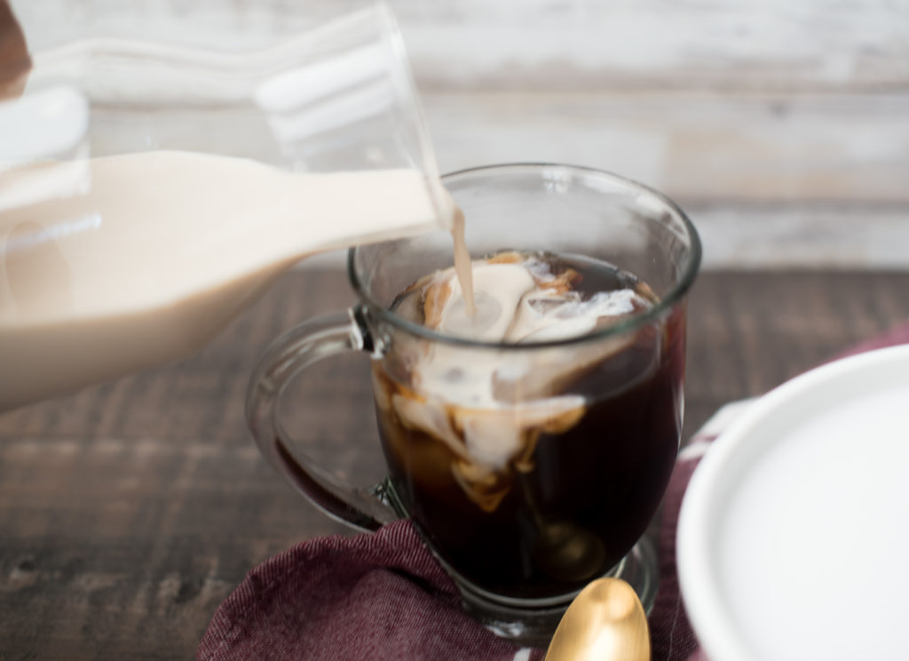 Homemade Honey Cinnamon Coffee Creamer: easy to make-- cream/ milk, vanilla extract, and a touch of honey, all brought to a simmer. 