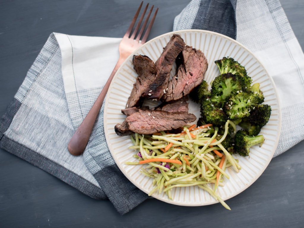 An easy flank steak marinade perfect for weeknight grilling. It's got soy sauce, ginger, garlic, and honey to create the most delicious and tender steak. | FirstandFull.com