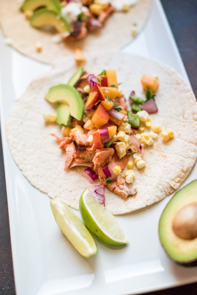 Whole30 Blackened Salmon with Peach Salsa