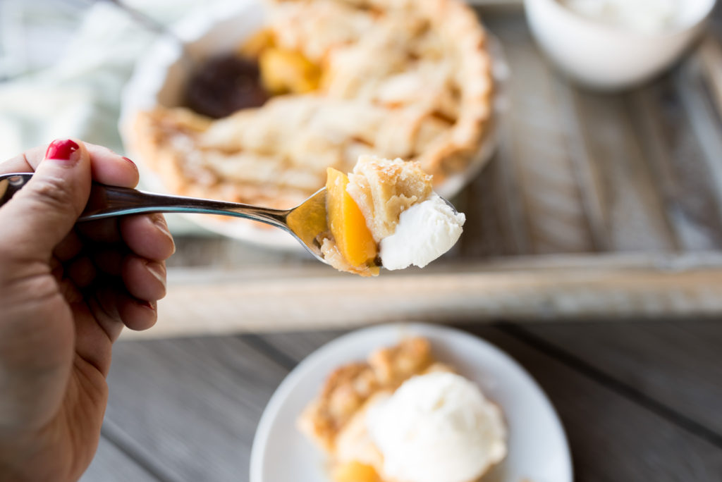 homemade peach pie